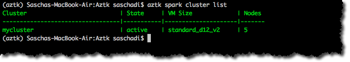 List Apache Spark Clusters